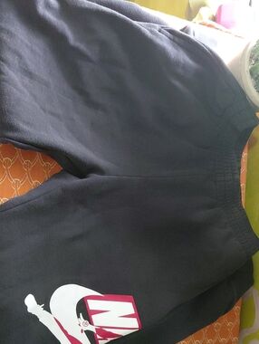 Nike Black Sweatpants with White and Red Logo
